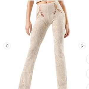 I.AM.GIA Amina Pants – Tan Burnout | XXS | Low Rise Cutout Flare